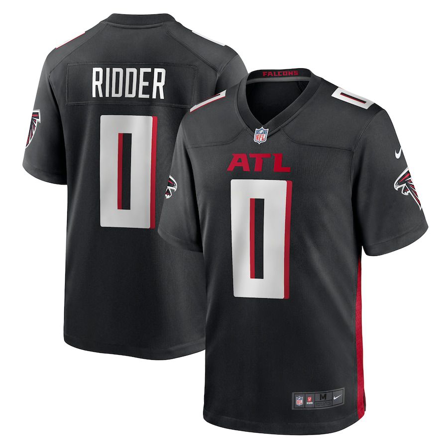 Men Atlanta Falcons 0 Desmond Ridder Nike Black 2022 NFL Draft Pick Player Game Jersey